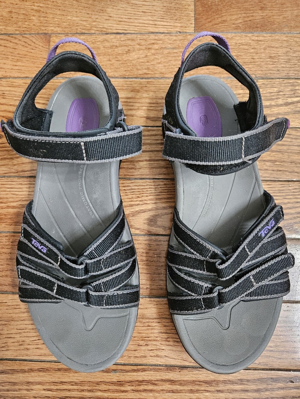Teva Tirra Women's Black Sandals with Purple Accents